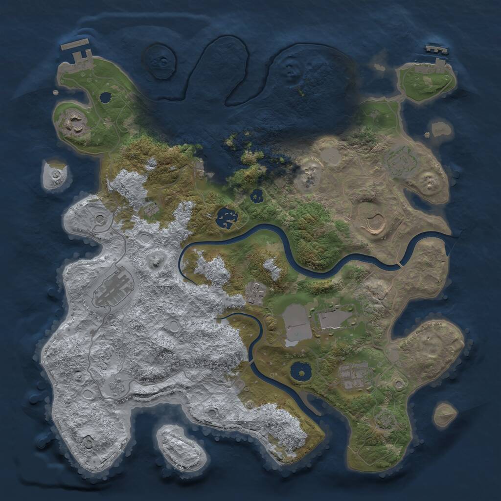 Rust Map: Procedural Map, Size: 3600, Seed: 710, 15 Monuments