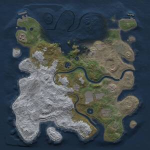 Thumbnail Rust Map: Procedural Map, Size: 3600, Seed: 710, 15 Monuments