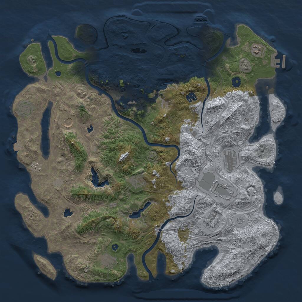 Rust Map: Procedural Map, Size: 4550, Seed: 452847125, 17 Monuments