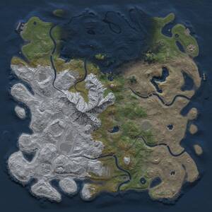 Thumbnail Rust Map: Procedural Map, Size: 5000, Seed: 130481, 17 Monuments