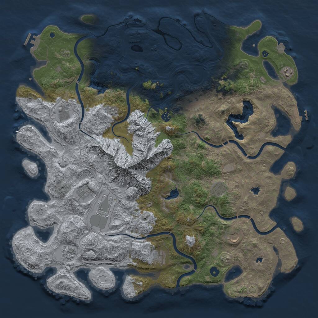 Rust Map: Procedural Map, Size: 5000, Seed: 130481, 17 Monuments