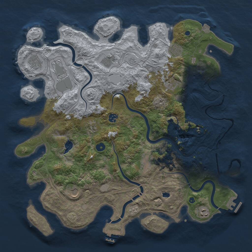 Rust Map: Procedural Map, Size: 4250, Seed: 1581010840, 17 Monuments