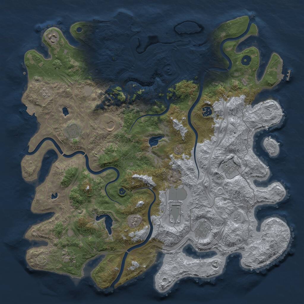 Rust Map: Procedural Map, Size: 4500, Seed: 35457595, 15 Monuments