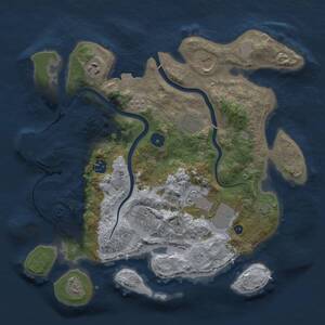 Thumbnail Rust Map: Procedural Map, Size: 3500, Seed: 1656636891, 12 Monuments