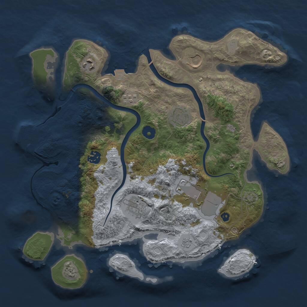 Rust Map: Procedural Map, Size: 3500, Seed: 1656636891, 12 Monuments