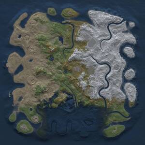 Thumbnail Rust Map: Procedural Map, Size: 4500, Seed: 575452981, 16 Monuments