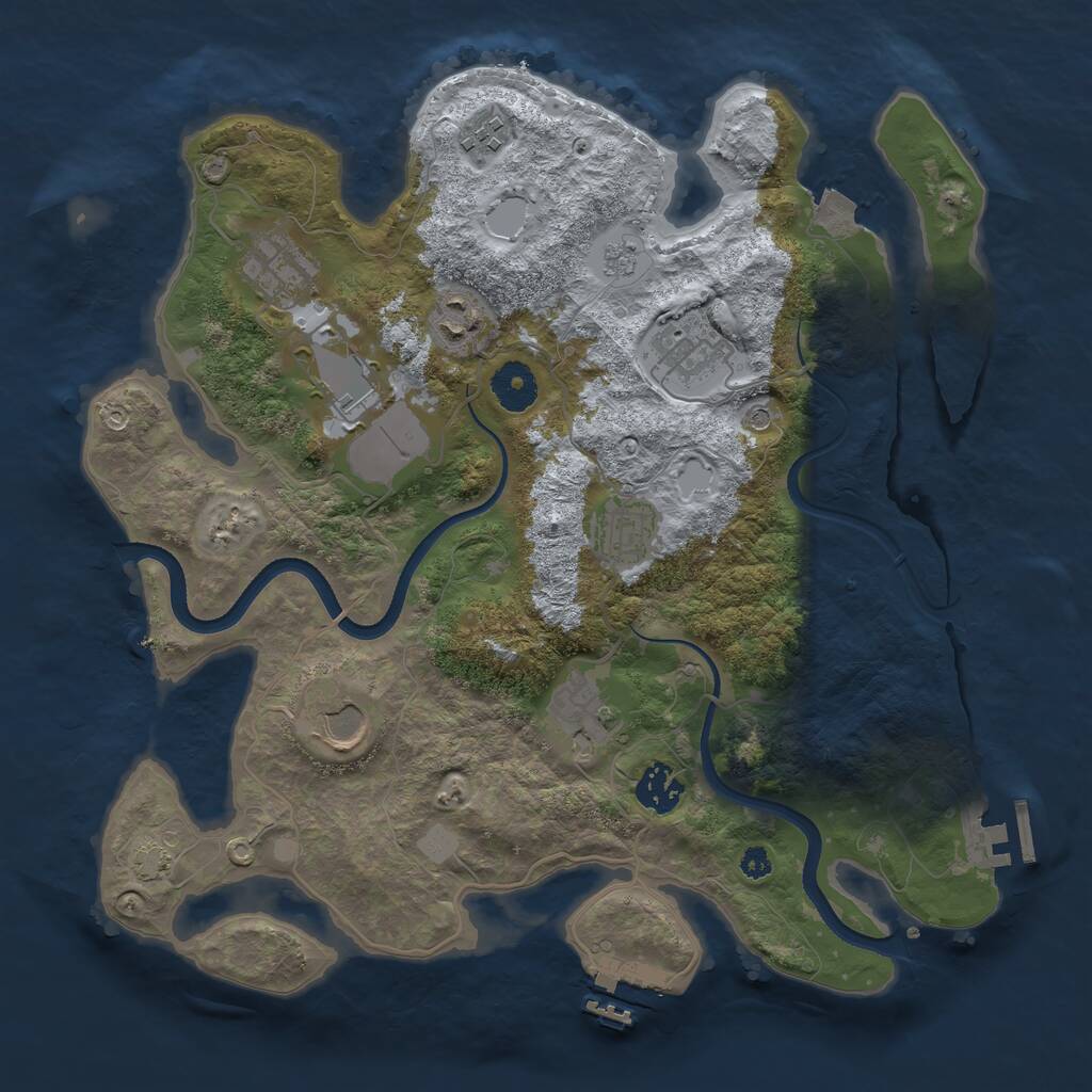 Rust Map: Procedural Map, Size: 3500, Seed: 251219, 15 Monuments