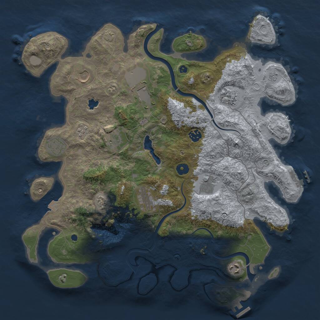 Rust Map: Procedural Map, Size: 4000, Seed: 1710560002, 16 Monuments