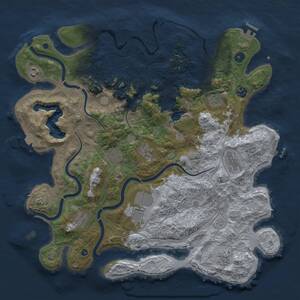 Thumbnail Rust Map: Procedural Map, Size: 4350, Seed: 616966, 16 Monuments