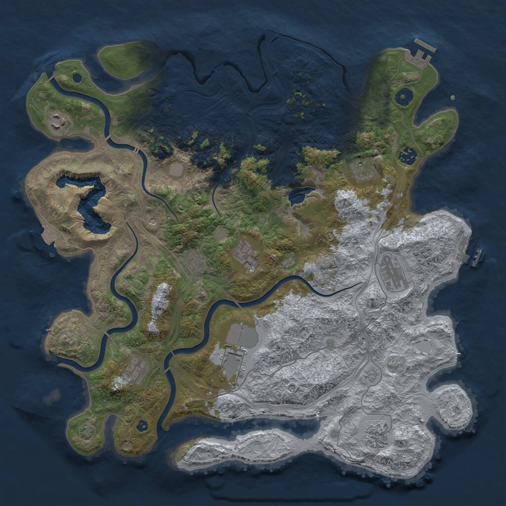 Rust Map: Procedural Map, Size: 4350, Seed: 616966, 16 Monuments