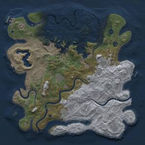 Thumbnail Rust Map: Procedural Map, Size: 4350, Seed: 616966, 16 Monuments