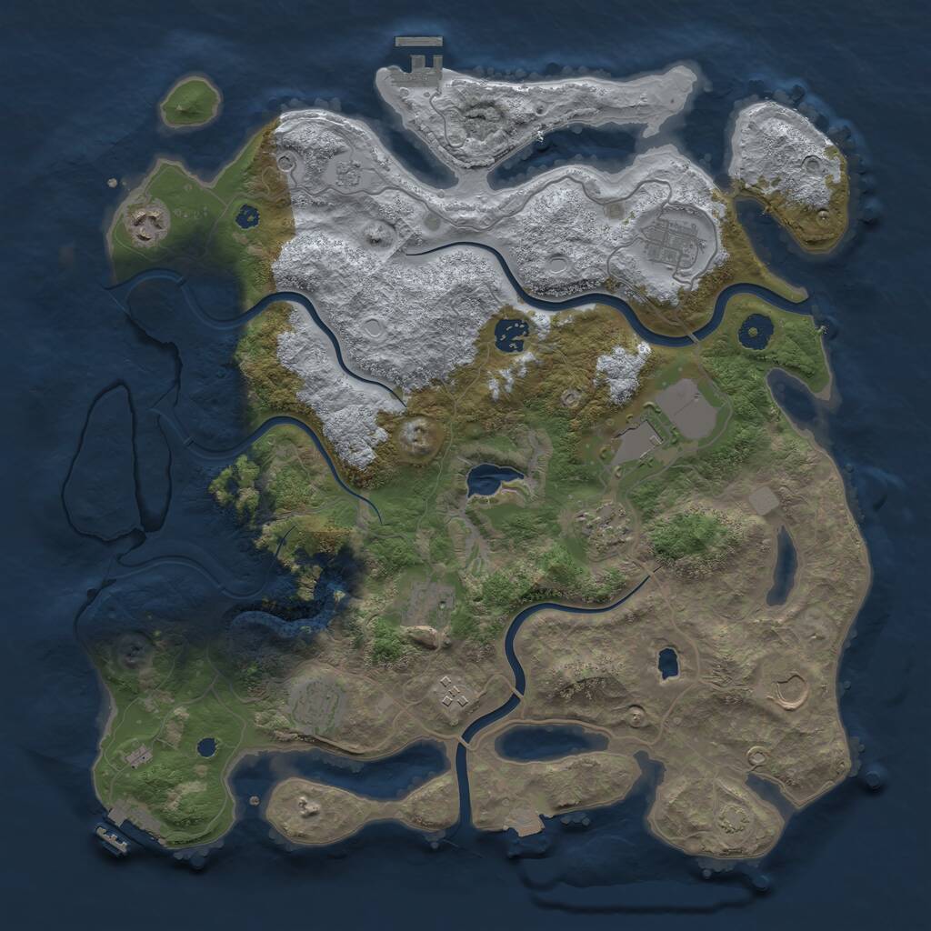 Rust Map: Procedural Map, Size: 4000, Seed: 738283826, 15 Monuments