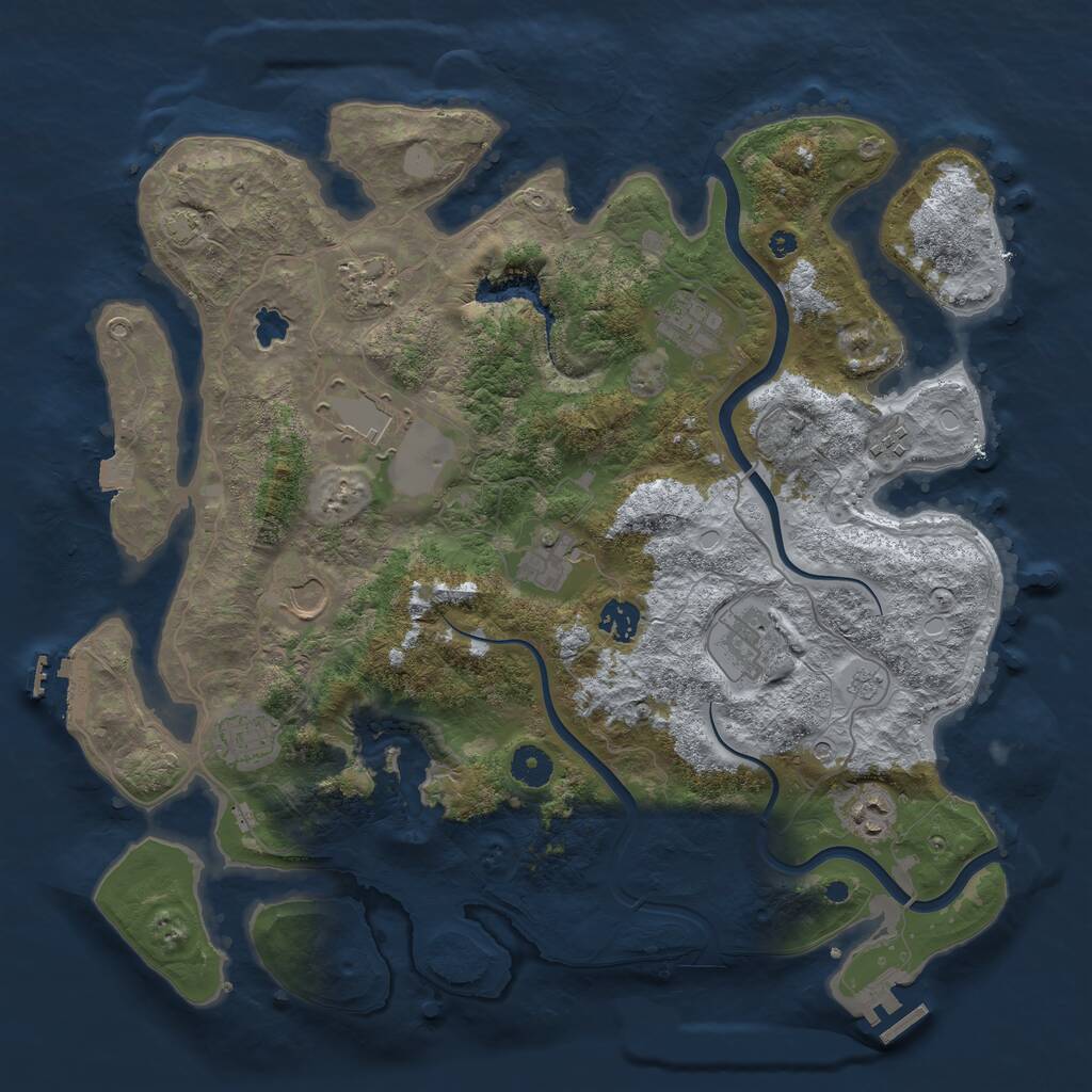 Rust Map: Procedural Map, Size: 4000, Seed: 502906986, 16 Monuments
