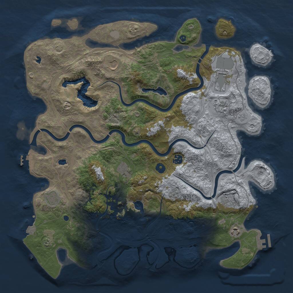 Rust Map: Procedural Map, Size: 4500, Seed: 490385519, 15 Monuments