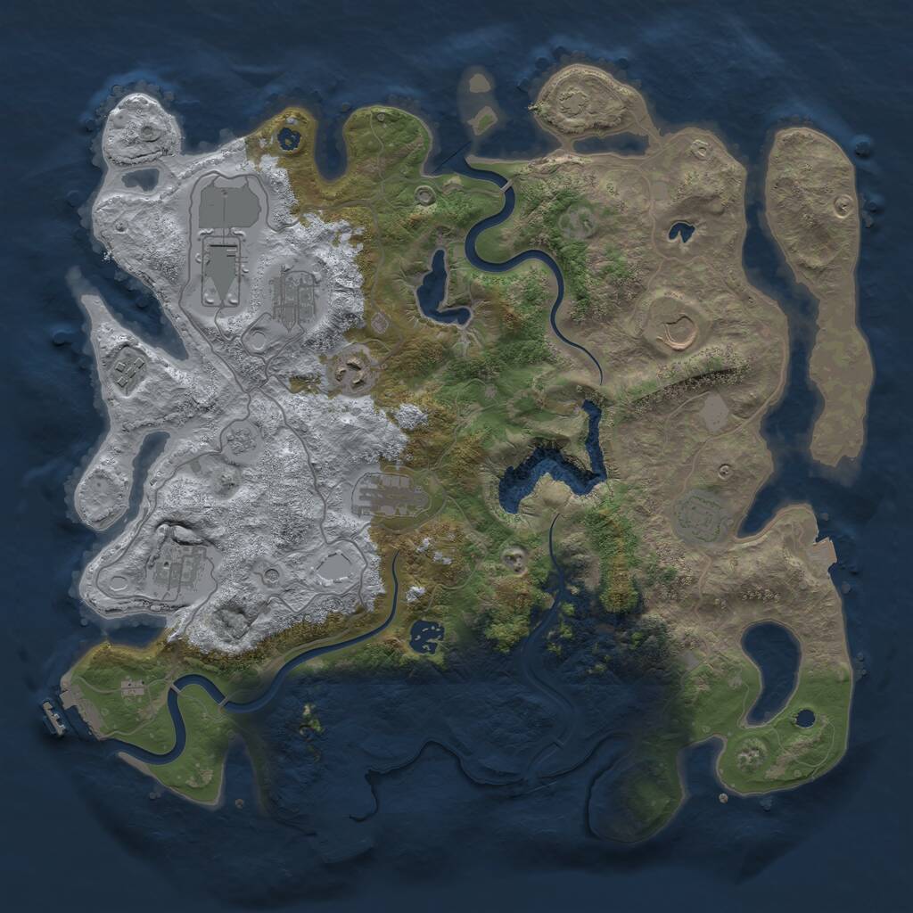 Rust Map: Procedural Map, Size: 4000, Seed: 1812259, 15 Monuments