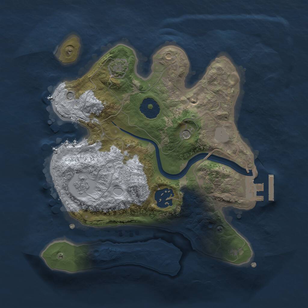 Rust Map: Procedural Map, Size: 2350, Seed: 2045333312, 6 Monuments