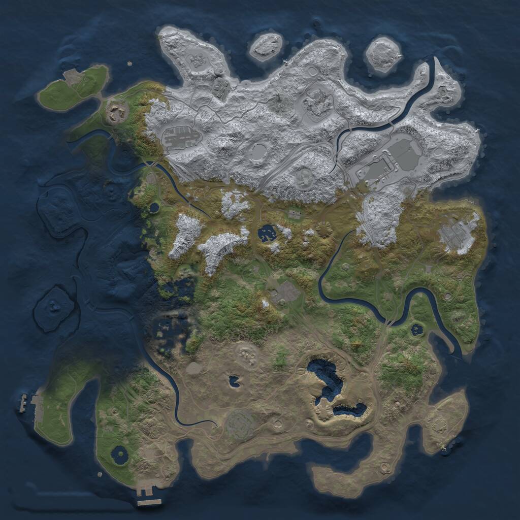 Rust Map: Procedural Map, Size: 4400, Seed: 6539456, 16 Monuments