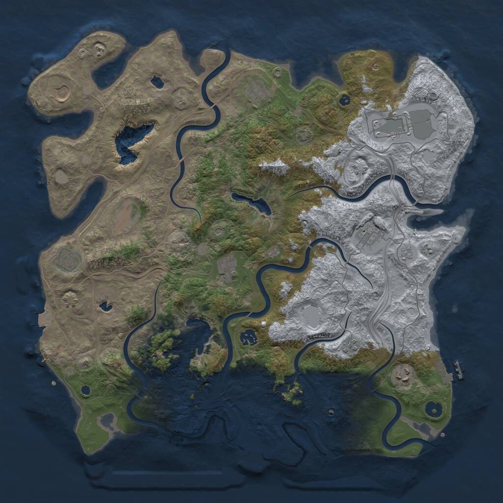 Rust Map: Procedural Map, Size: 4500, Seed: 566581834, 16 Monuments