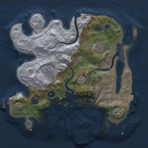 Thumbnail Rust Map: Procedural Map, Size: 3000, Seed: 64675107, 11 Monuments