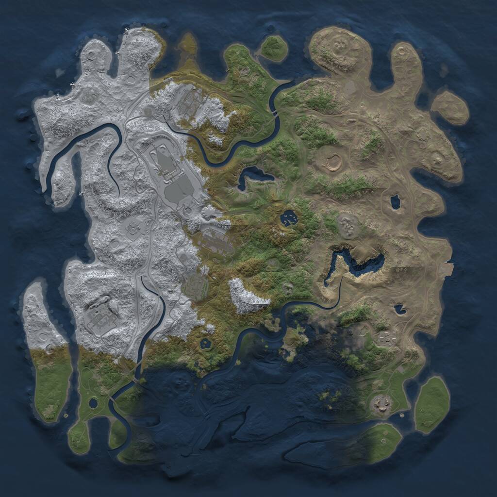 Rust Map: Procedural Map, Size: 4500, Seed: 1529114540, 15 Monuments