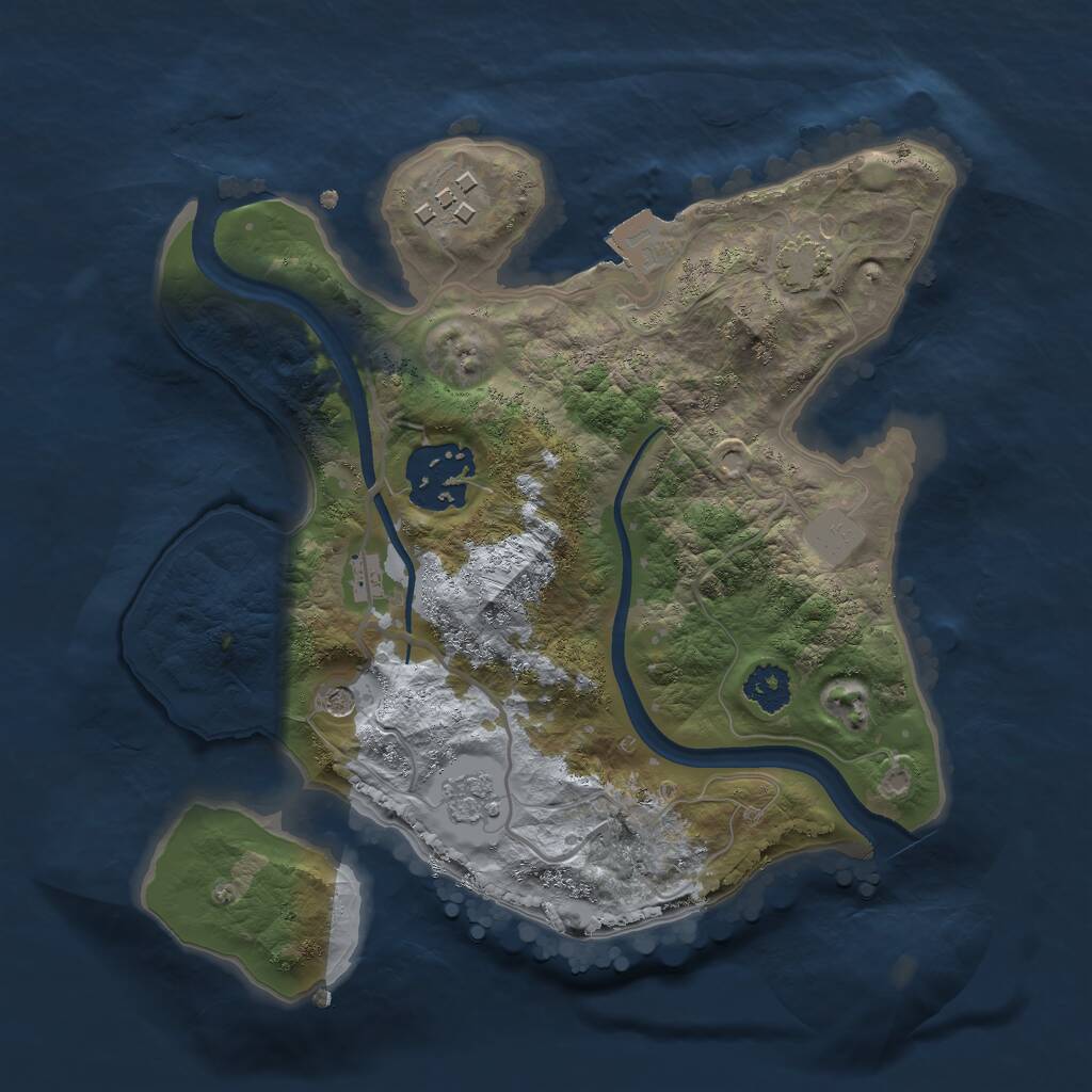 Rust Map: Procedural Map, Size: 2350, Seed: 822859750, 6 Monuments