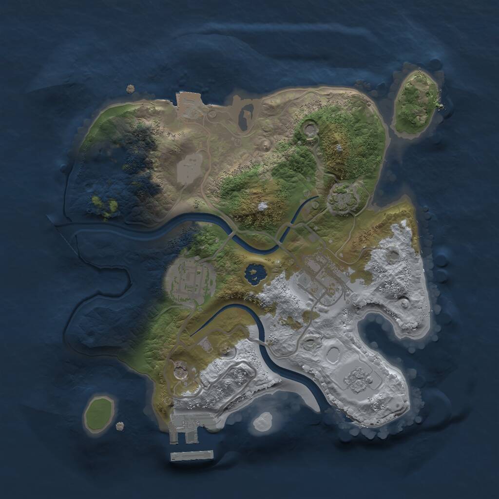 Rust Map: Procedural Map, Size: 2350, Seed: 1480962307, 7 Monuments