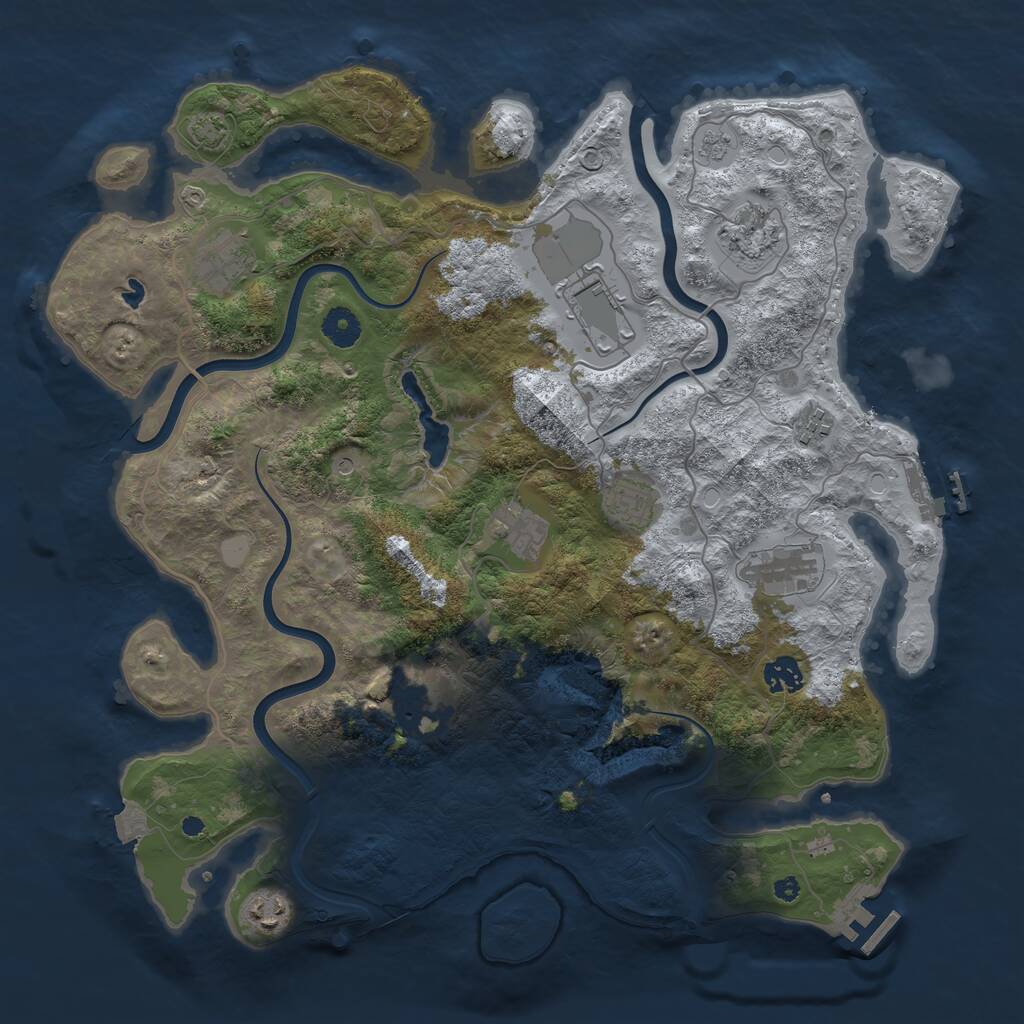 Rust Map: Procedural Map, Size: 4000, Seed: 906857751, 16 Monuments