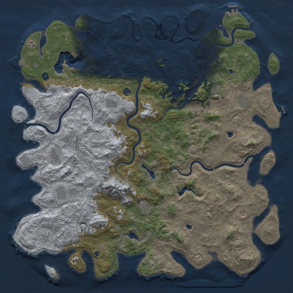Rust Map: Procedural Map, Size: 6000, Seed: 10956500, 17 Monuments