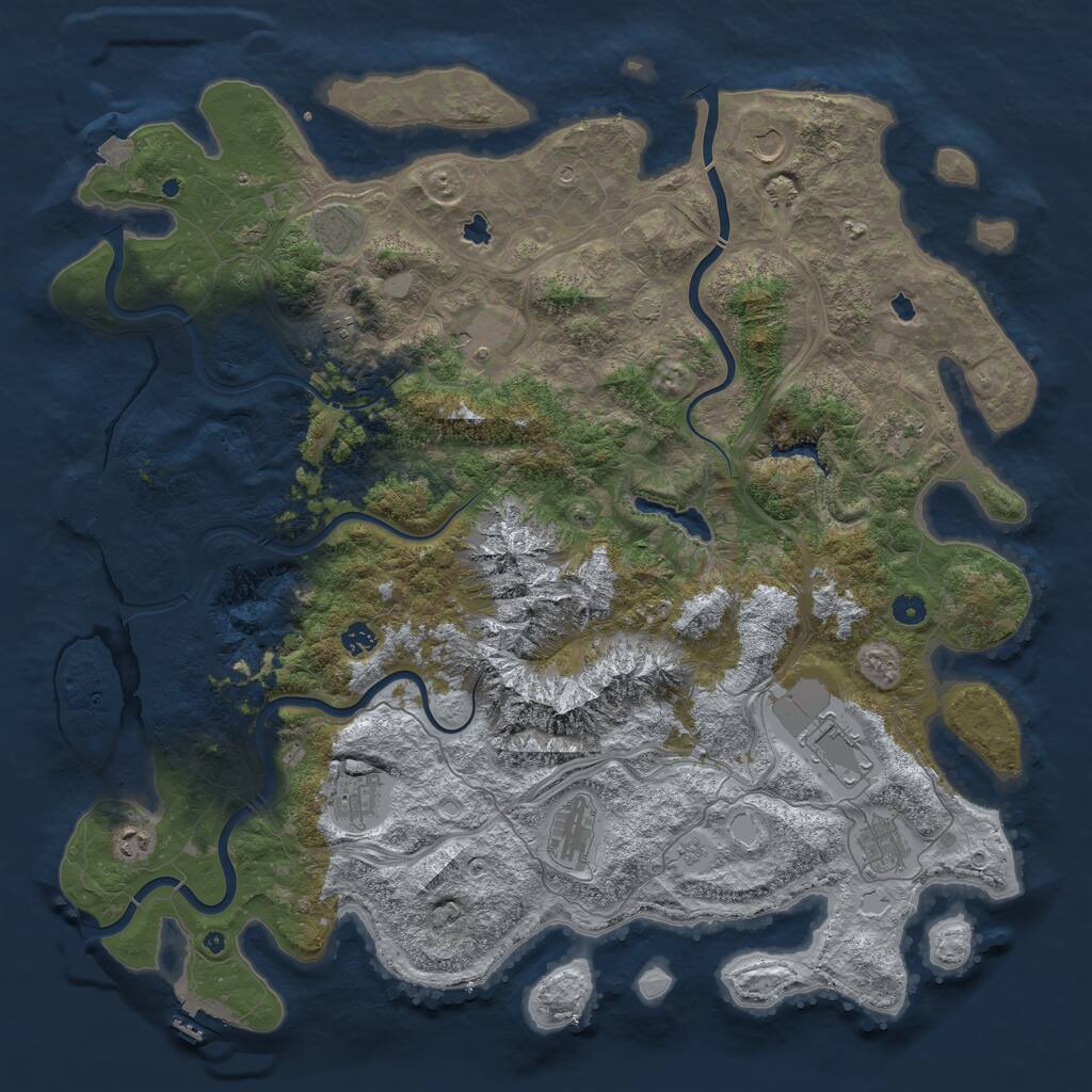 Rust Map: Procedural Map, Size: 5000, Seed: 819309229, 17 Monuments