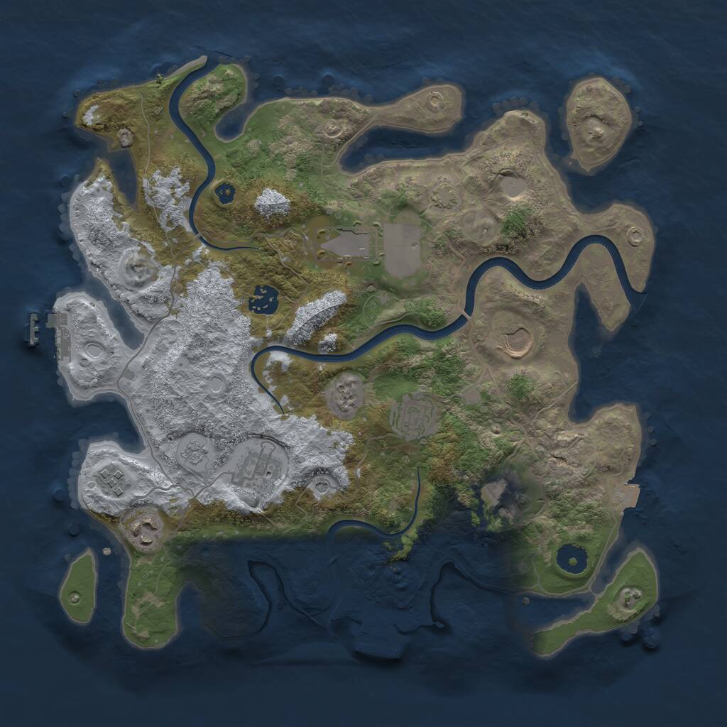 Rust Map: Procedural Map, Size: 3600, Seed: 686, 14 Monuments