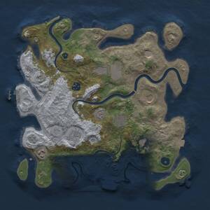 Thumbnail Rust Map: Procedural Map, Size: 3600, Seed: 686, 14 Monuments