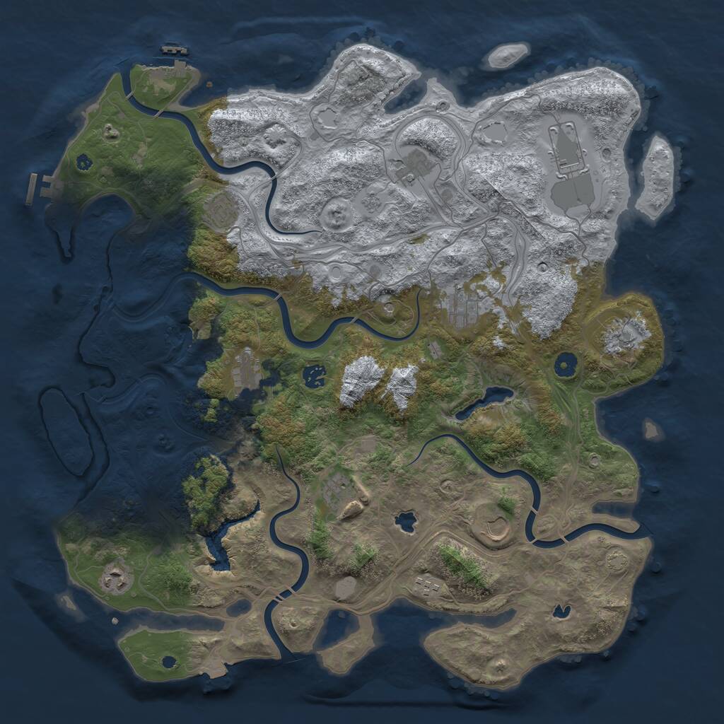 Rust Map: Procedural Map, Size: 4500, Seed: 902489420, 17 Monuments