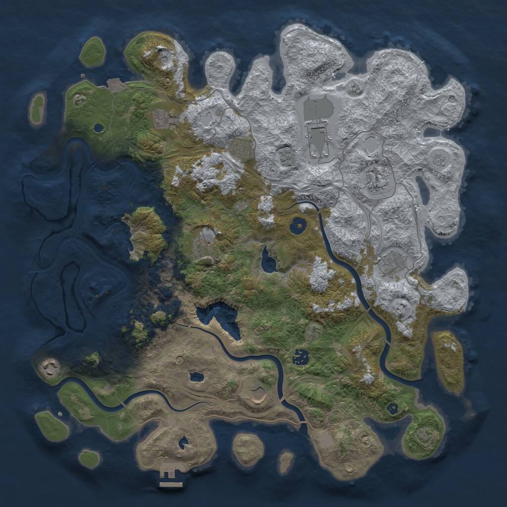 Rust Map: Procedural Map, Size: 4500, Seed: 34567784, 15 Monuments