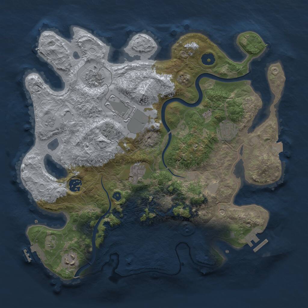 Rust Map: Procedural Map, Size: 3550, Seed: 17, 13 Monuments