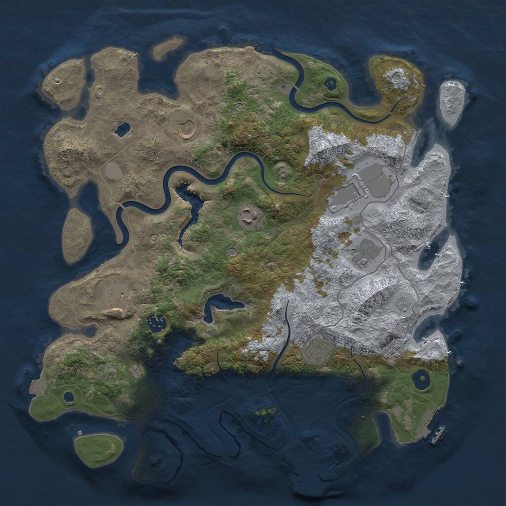 Rust Map: Procedural Map, Size: 4000, Seed: 998177, 14 Monuments