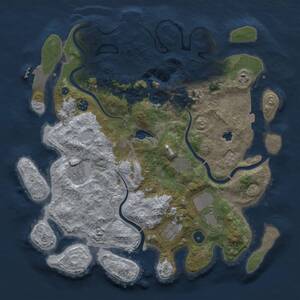 Thumbnail Rust Map: Procedural Map, Size: 4000, Seed: 307074069, 13 Monuments