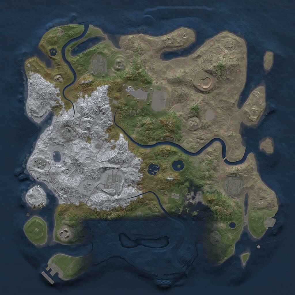 Rust Map: Procedural Map, Size: 3800, Seed: 93525901, 15 Monuments