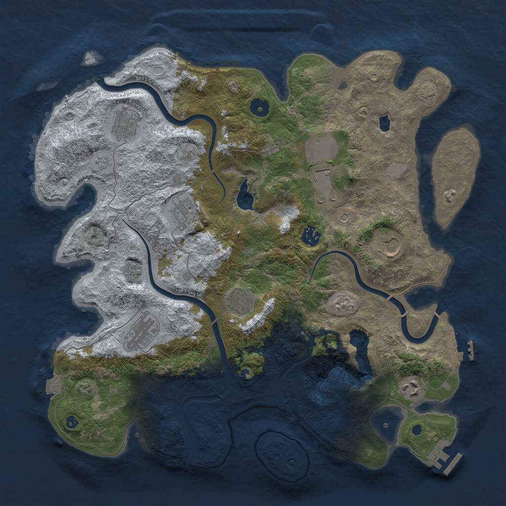 Rust Map: Procedural Map, Size: 4000, Seed: 1657057841, 15 Monuments