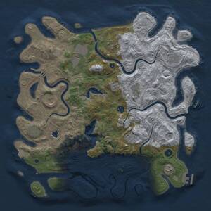 Thumbnail Rust Map: Procedural Map, Size: 4250, Seed: 1836115682, 16 Monuments