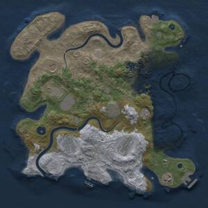 Thumbnail Rust Map: Procedural Map, Size: 3500, Seed: 1770346644, 15 Monuments