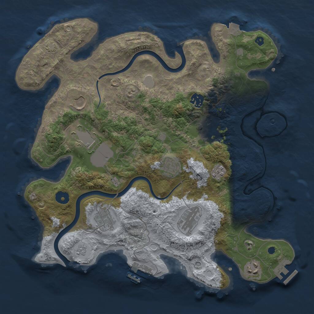 Rust Map: Procedural Map, Size: 3500, Seed: 1770346644, 15 Monuments