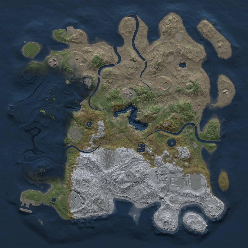 Rust Map: Procedural Map, Size: 4250, Seed: 792448294, 16 Monuments