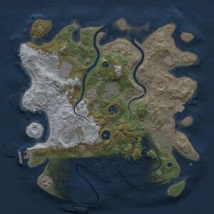 Thumbnail Rust Map: Procedural Map, Size: 3500, Seed: 1233390001, 14 Monuments