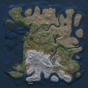 Thumbnail Rust Map: Procedural Map, Size: 4000, Seed: 421584976, 16 Monuments