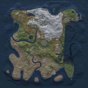 Thumbnail Rust Map: Procedural Map, Size: 3500, Seed: 76775447, 13 Monuments