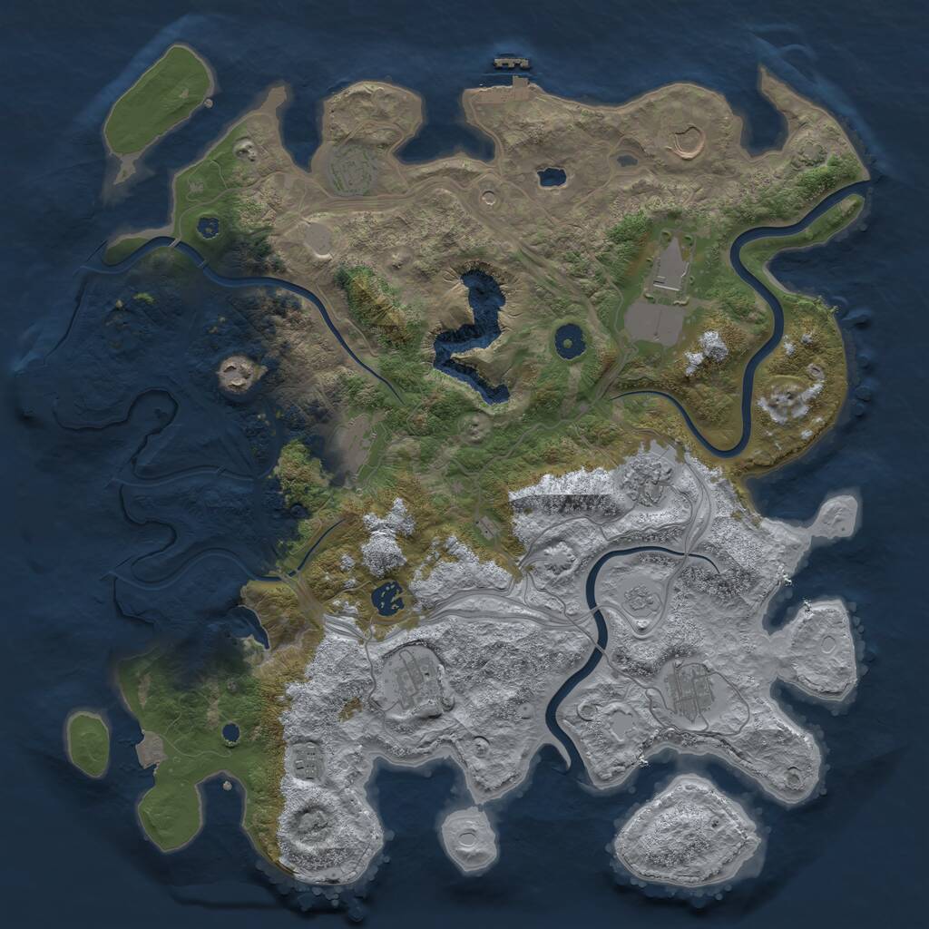 Rust Map: Procedural Map, Size: 4250, Seed: 302012542, 16 Monuments