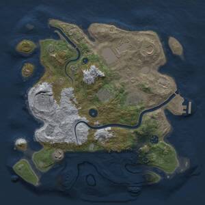 Thumbnail Rust Map: Procedural Map, Size: 3500, Seed: 119191625, 14 Monuments