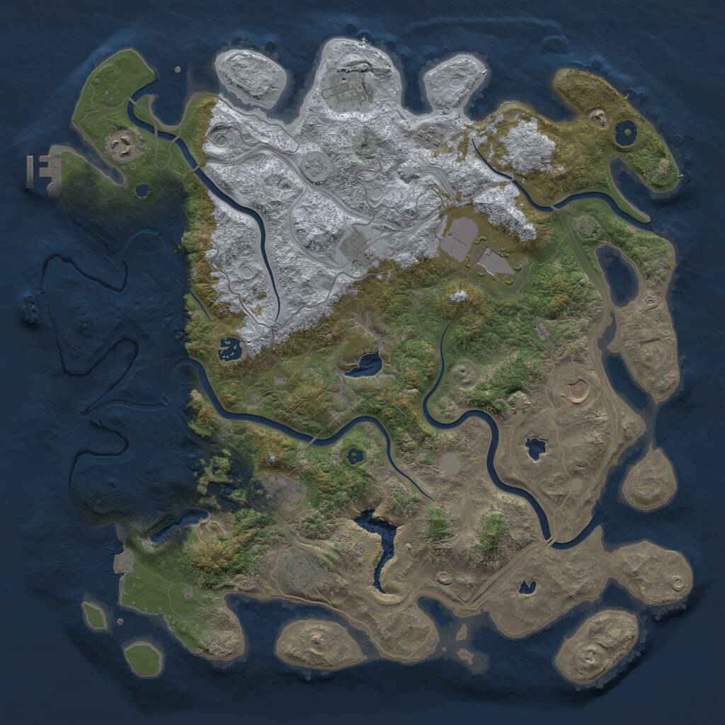 Rust Map: Procedural Map, Size: 4500, Seed: 1999216016, 15 Monuments