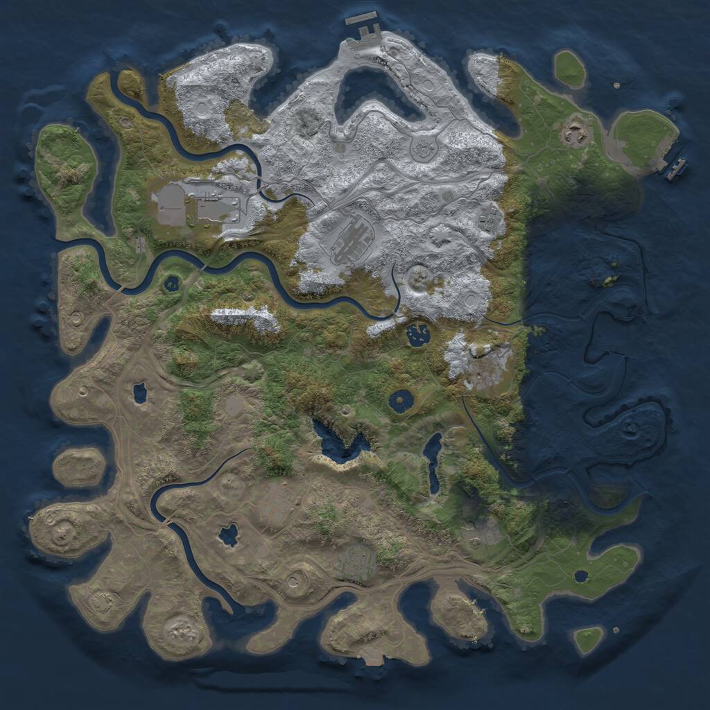 Rust Map: Procedural Map, Size: 4500, Seed: 1158175017, 15 Monuments