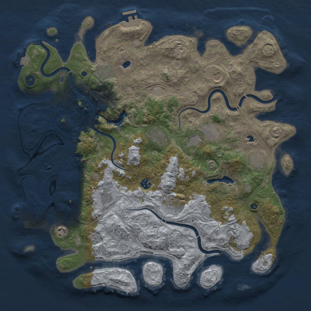 Rust Map: Procedural Map, Size: 4500, Seed: 99375574, 17 Monuments